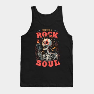 Forever a Rock Soul - Dark Cool Skull Skeleton Music Gift Tank Top